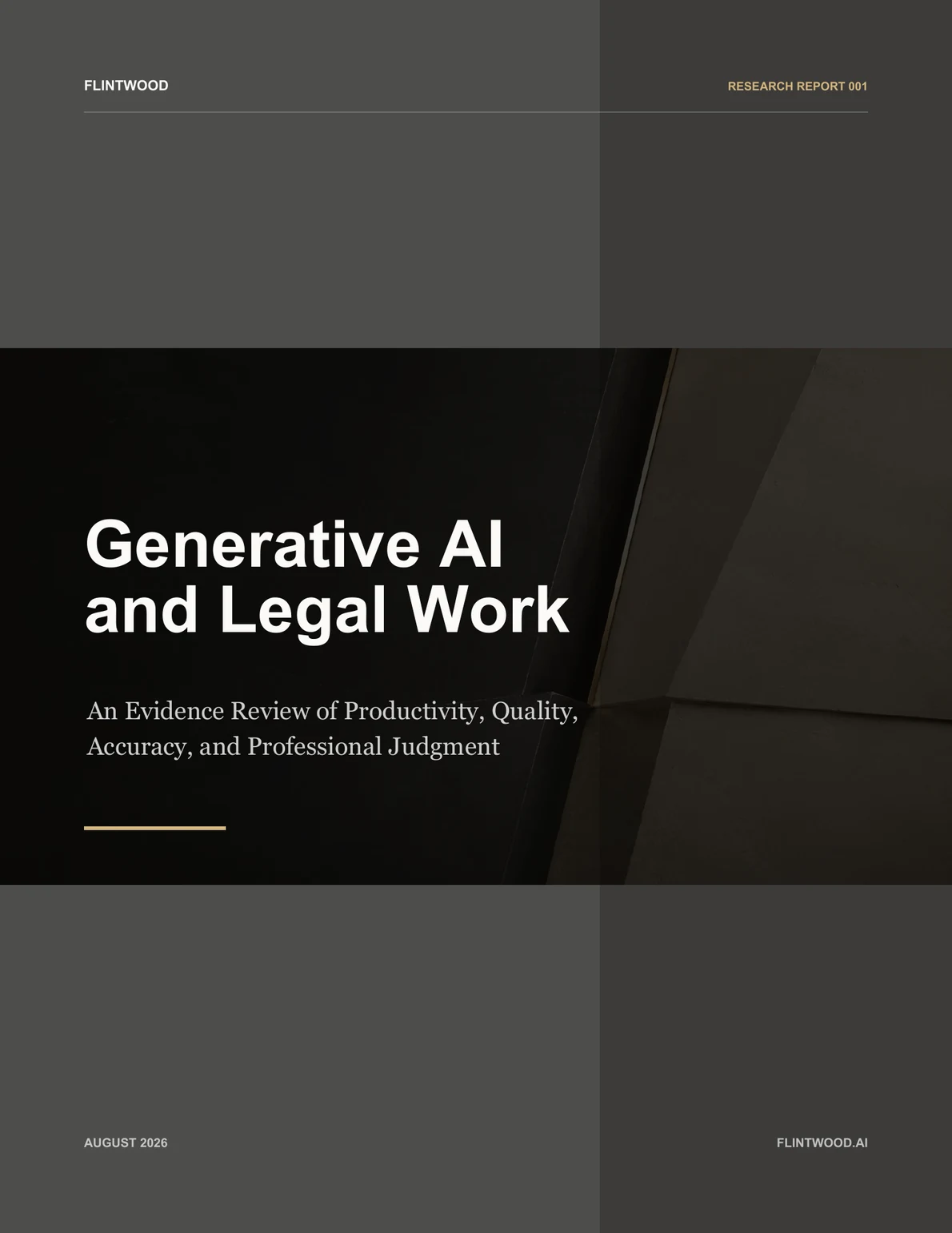 Cover of Flintwood Research Report 001, Generative AI and Legal Work